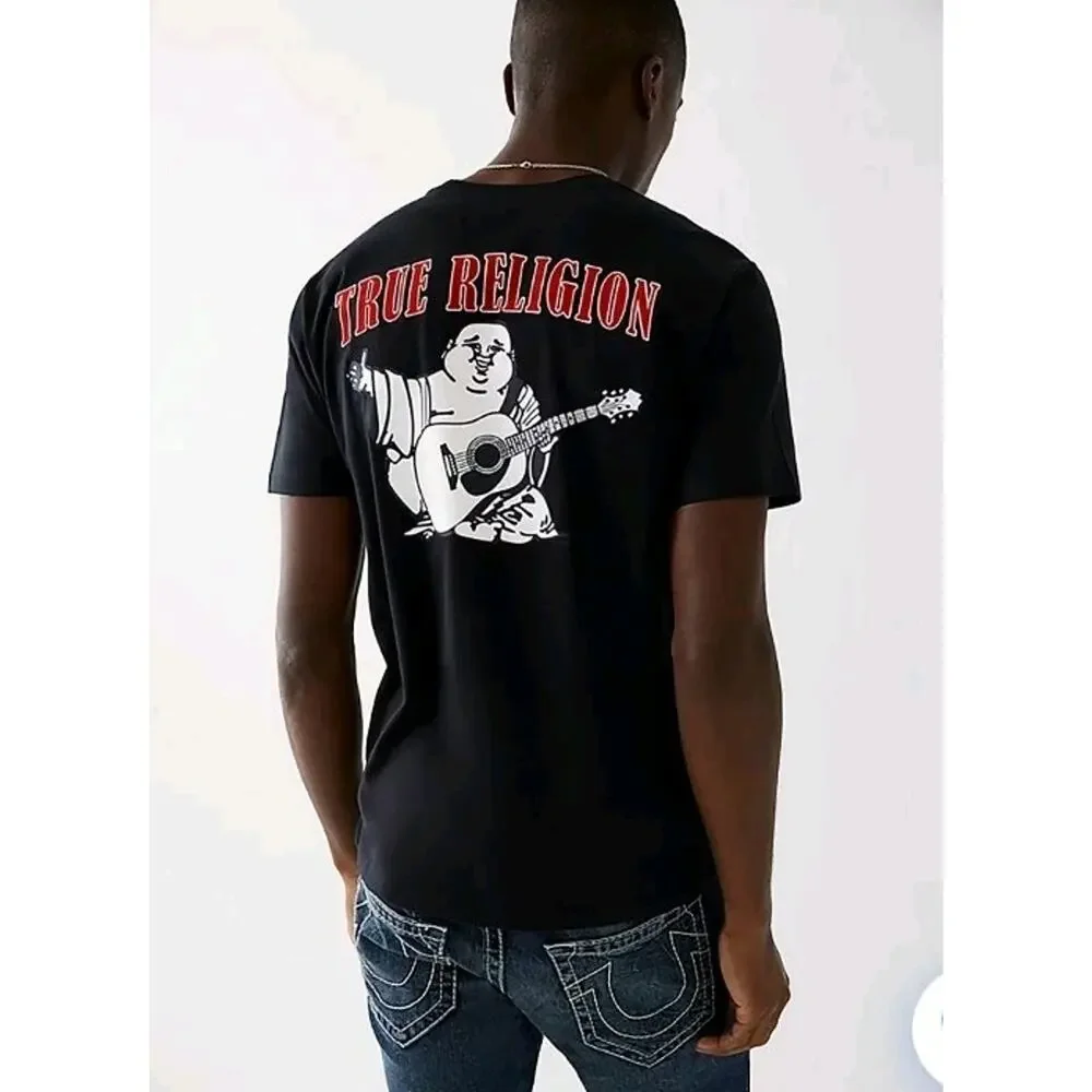 Vintage True Religion Buddha Logo Tee Y2K Black Small